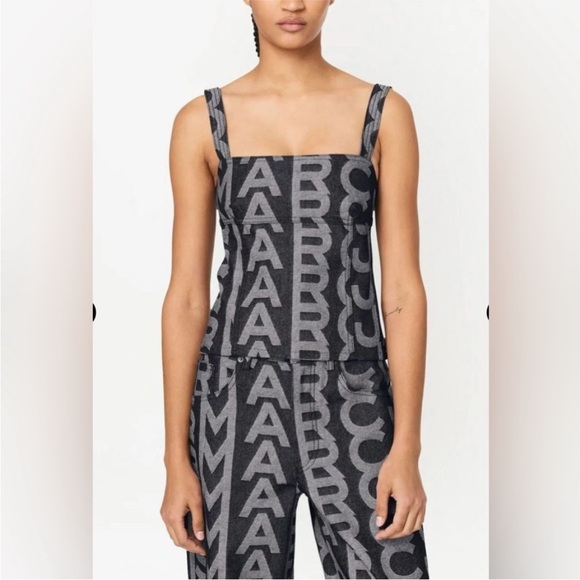 Marc Jacobs Tops - Marc Jacob’s signature black and grey denim halter top size 10
